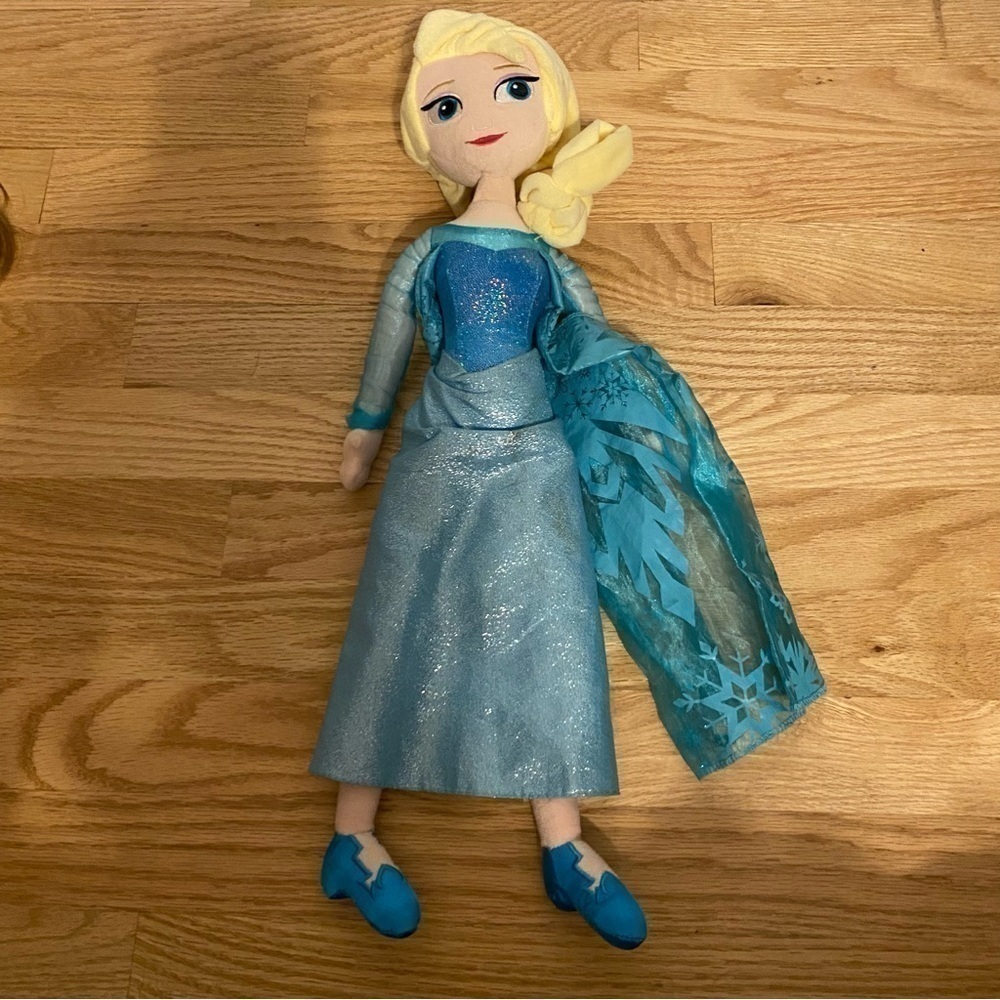 Disney Frozen Elsa Plush Doll Kids Toy Princess Blue Blonde Stuffed - Picture 3 of 8